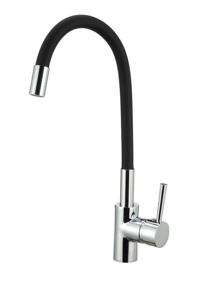 Torneira Misturador Monocomando para Cozinha de Mesa Bica Alta 1/2'' Fluir Flex Preto Addra
