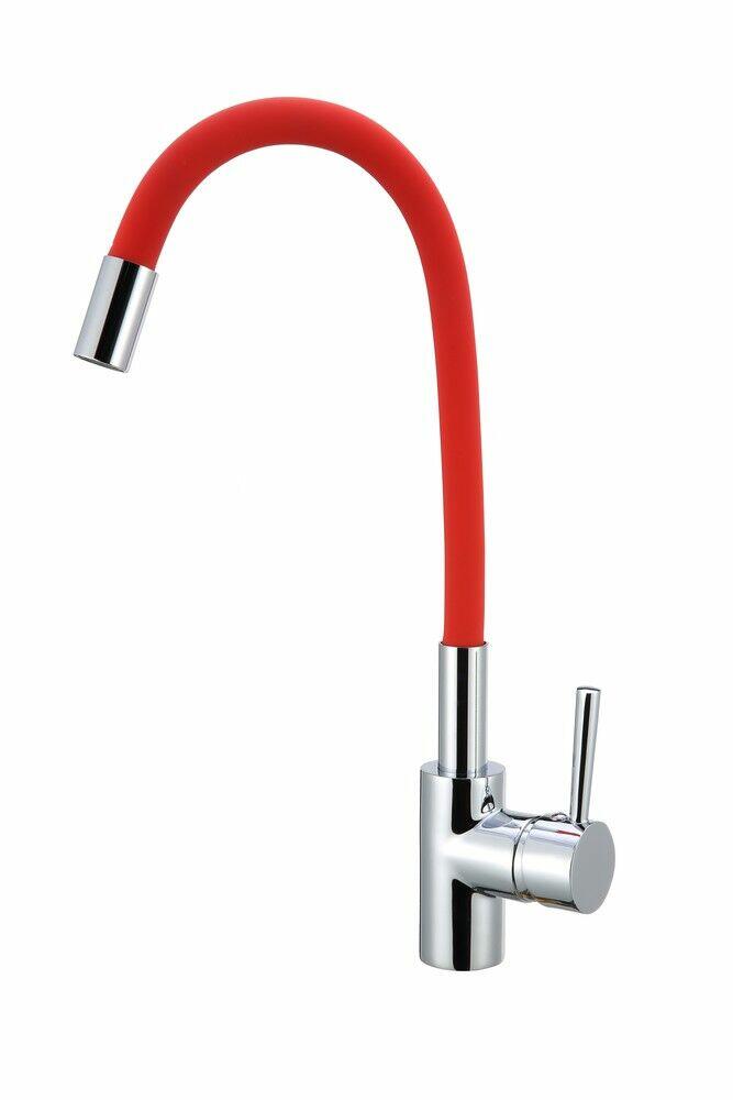 Torneira Misturador Monocomando para Cozinha de Mesa Bica Alta 1/2'' Color Flex Vermelho Addra