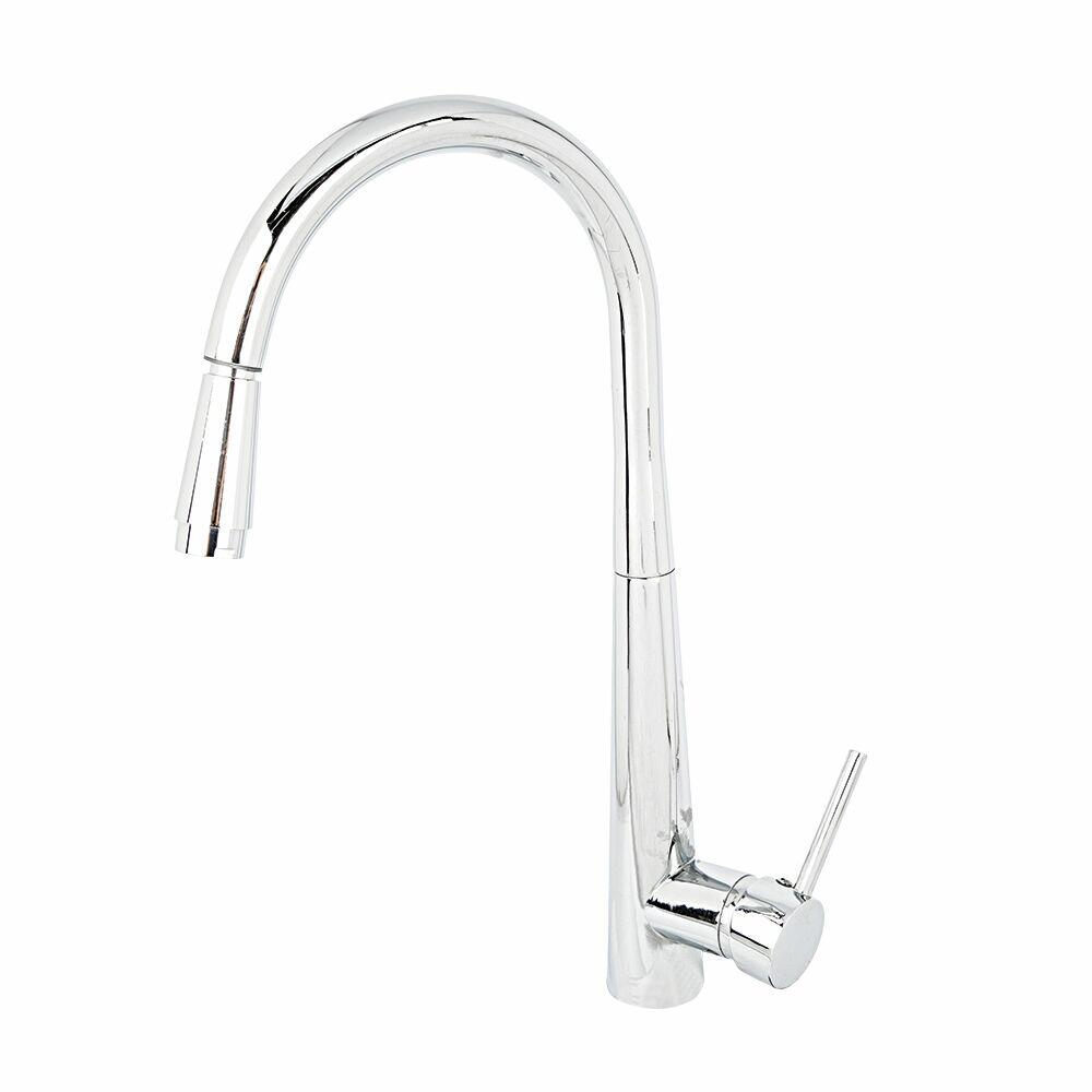 Torneira Misturador Monocomando para Cozinha de Mesa Bica Alta 1/2'' Delta Cromado com Ducha Addra