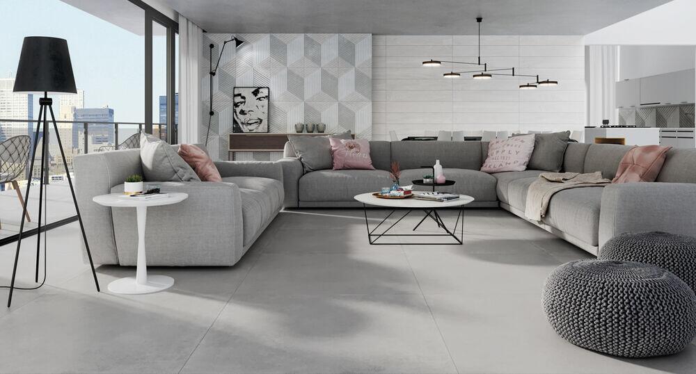 Porcelanato Munich Soft Gray Retificado Natural 100x100 Portinari