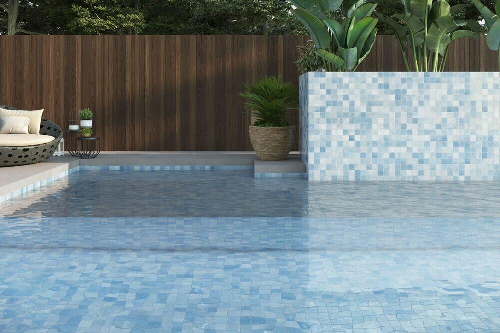Revestimento Parede Noronha Mesh Água Bold Brilhante 7,5x7,5 Eliane
