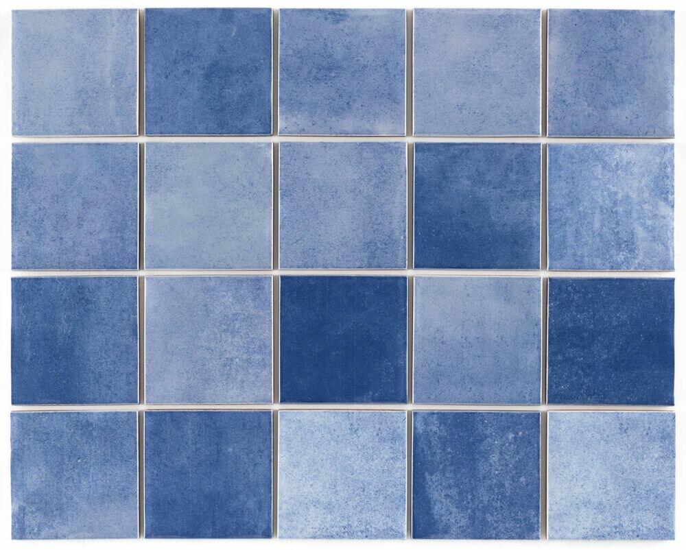 Piso Cerâmico Noronha Mesh Safira Bold Brilhante 7,5x7,5 Eliane