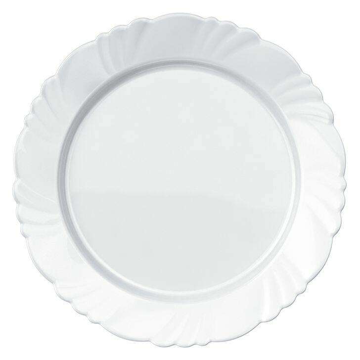 Prato Raso Duralex Pétalas 25,5cm Branco Nadir