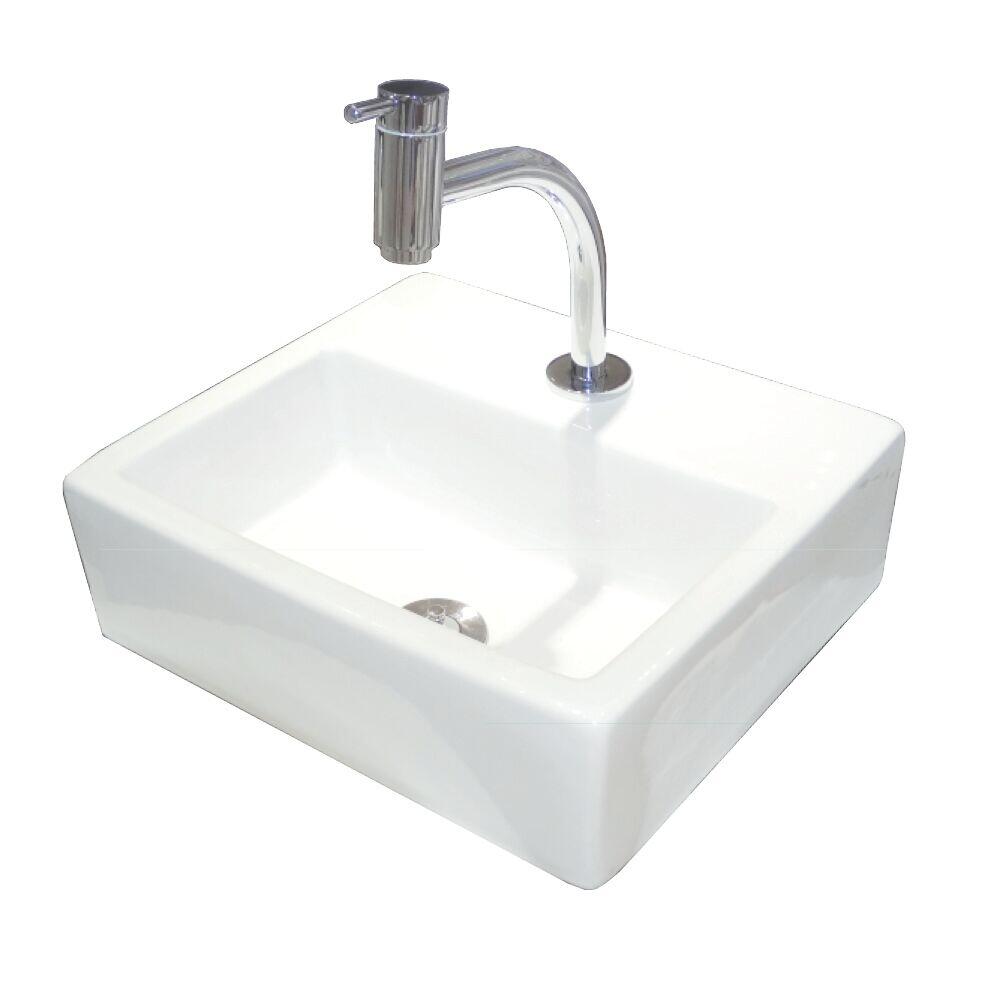 Kit Cuba para Banheiro de Apoio com Torneira 31cm Atenas Branca Addra