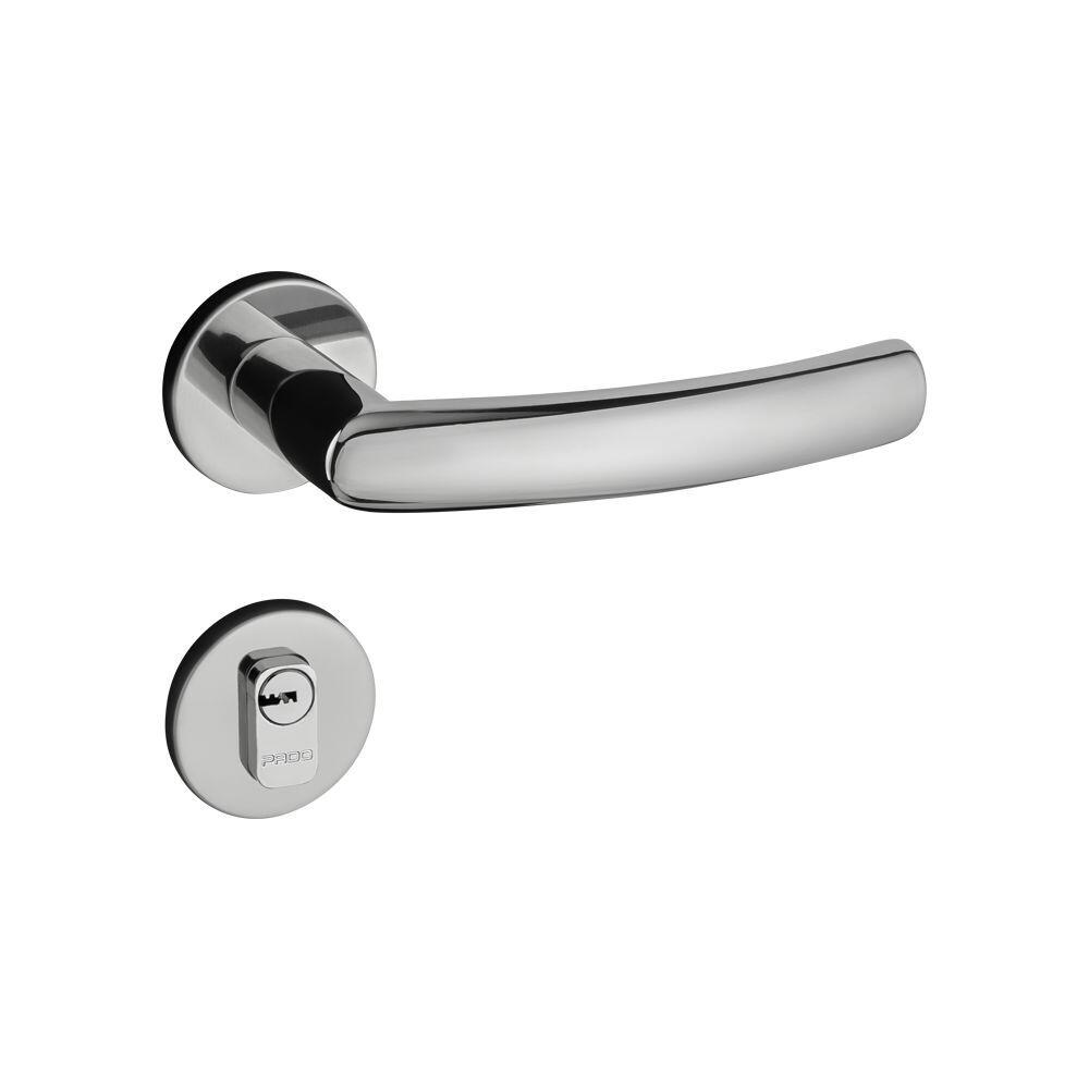 Fechadura Roseta Externa Multiponto 55mm Inox Polido Luma Pado
