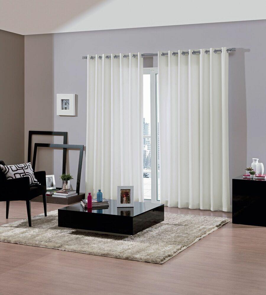 Cortina Bella Janela 2,6x1,7m Bellini Areia com Ilhós