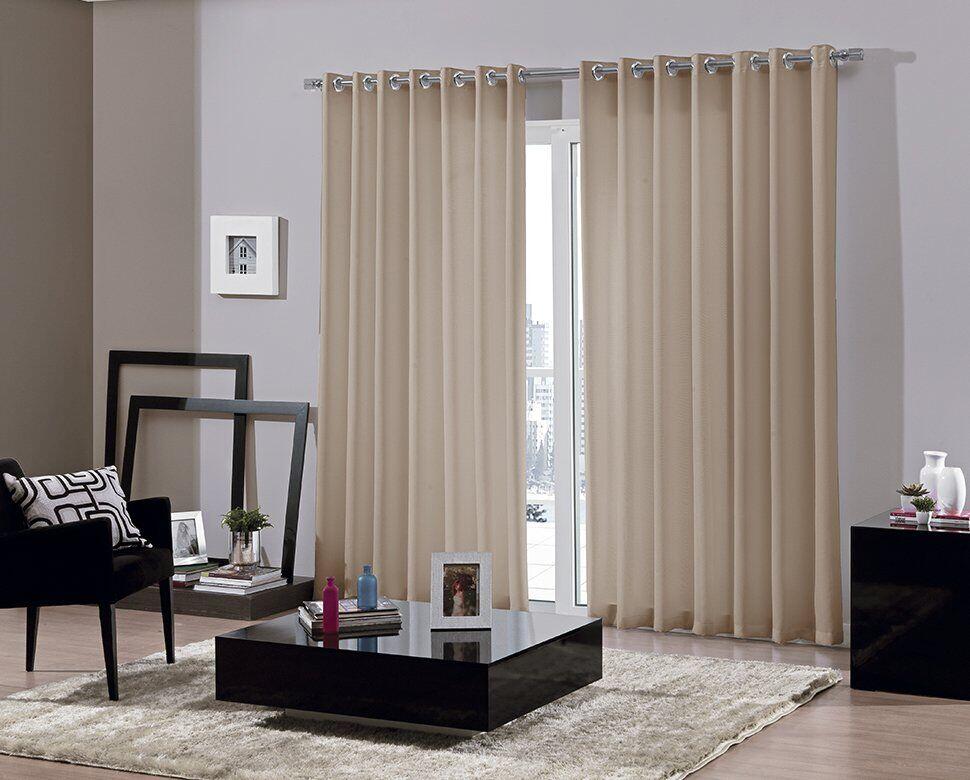 Cortina Bella Janela 2,6x1,7m Bellini Latte com Ilhós