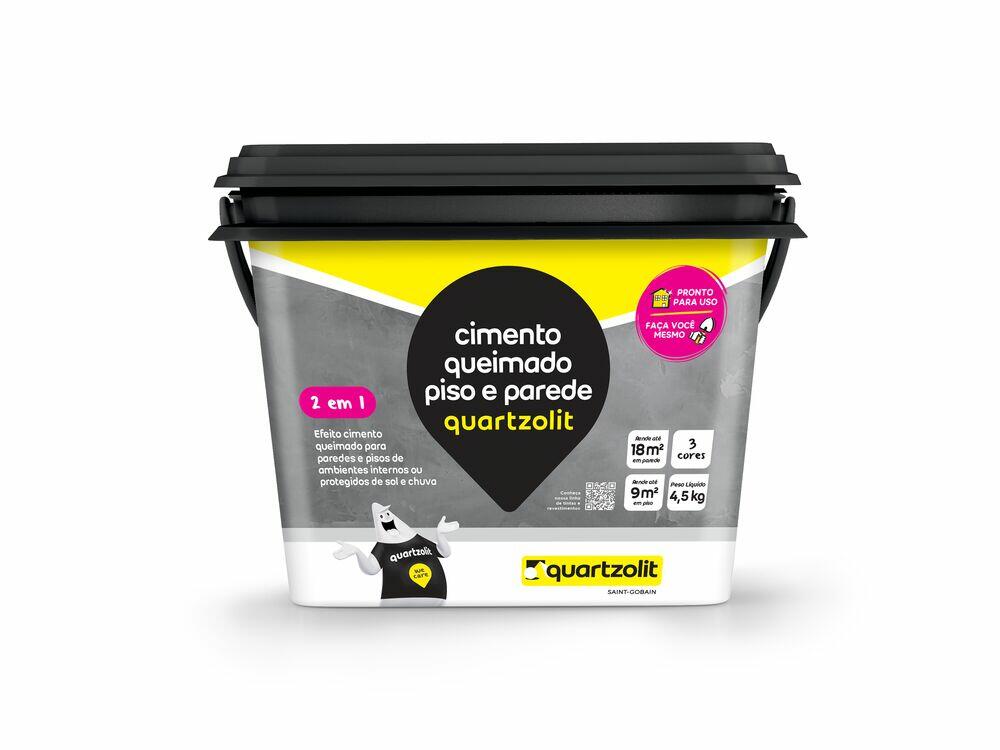 Revestimento em Acrilíco Quartzolit Cimento Queimado 4,5kg Cinza