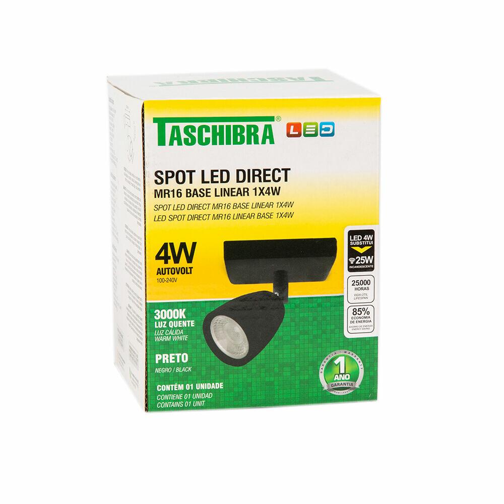 Spot 1 Lâmpada LED 4W Direct Linear 3000K Luz Amarela Taschibra