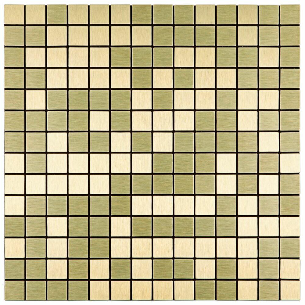 Pastilha Autoadesiva de Alumínio Dourado 30,5x30,5 Glass Mosaic