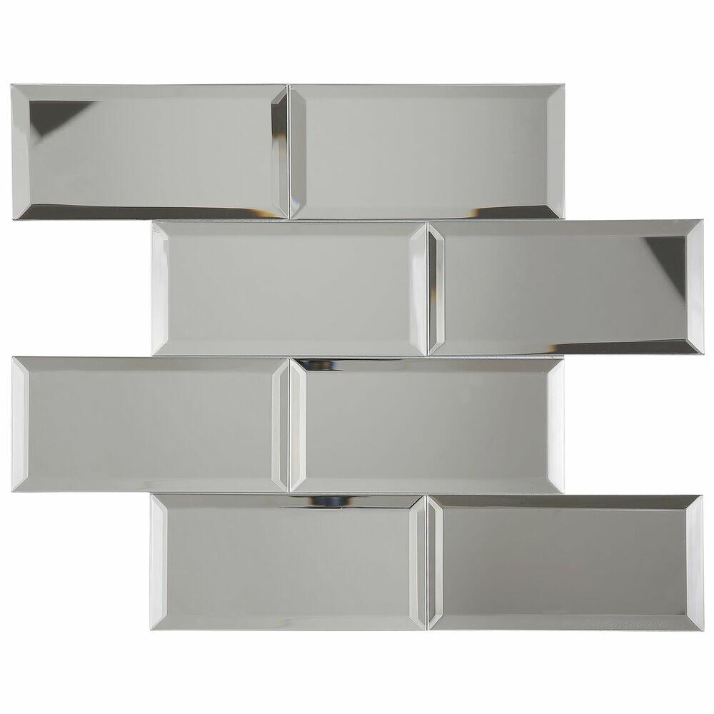 Pastilha Mirror Brick Silver Telado 37,6x30,5 Glass Mosaic