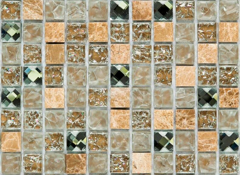 Pastilha de Vidro Glass Mosaic Diamond 30x30 Bege