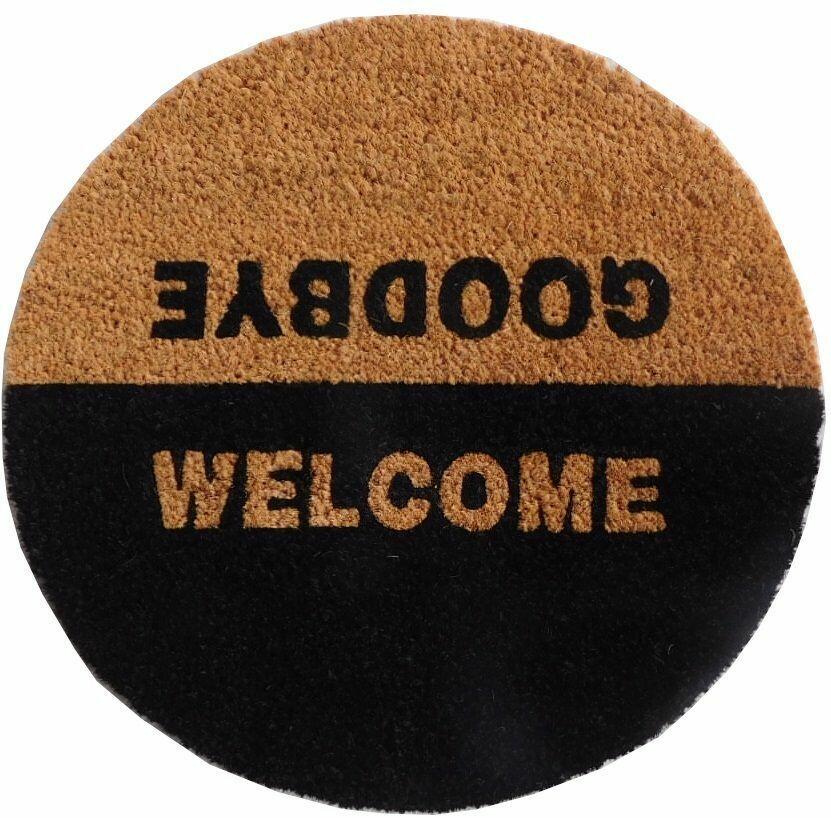 Capacho Welcome Goodbye Redondo 45cm Diagonal
