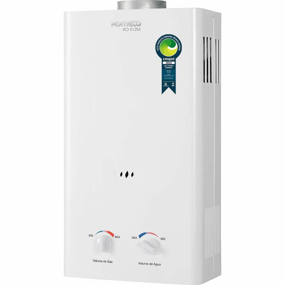 Aquecedor de Água a Gás GLP 12L/min Branco KO 12m Komeco
