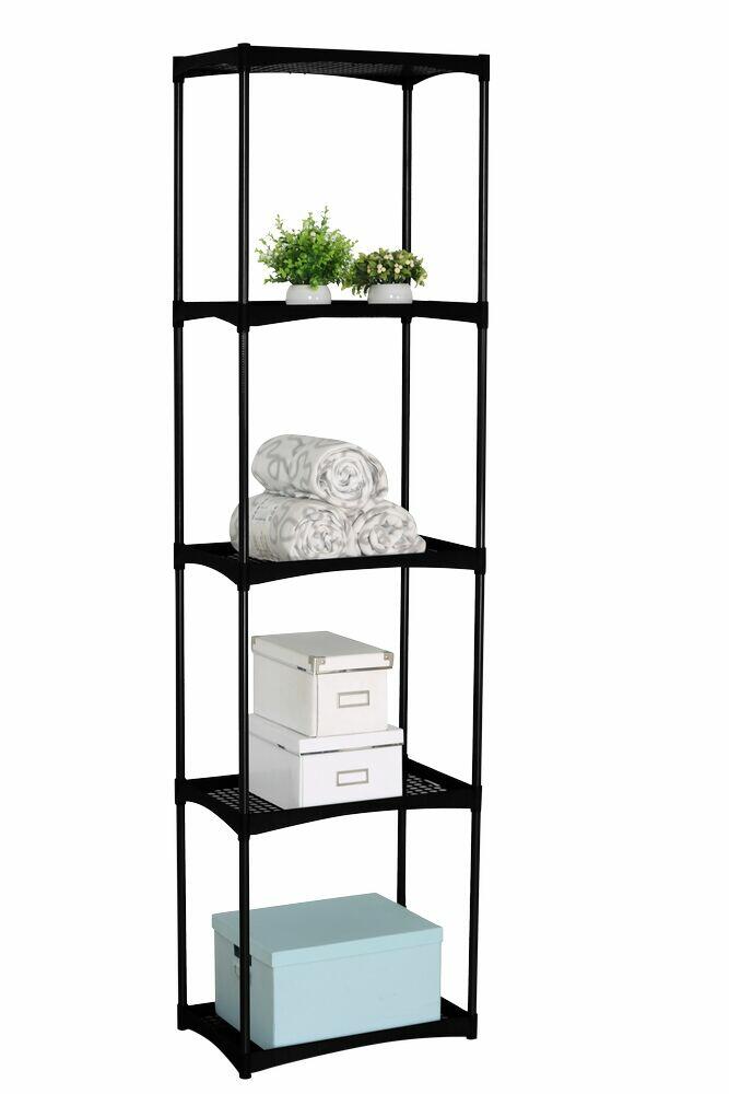 Estante King Multiuso 5 Andares 181x31x49 Preta Diagonal