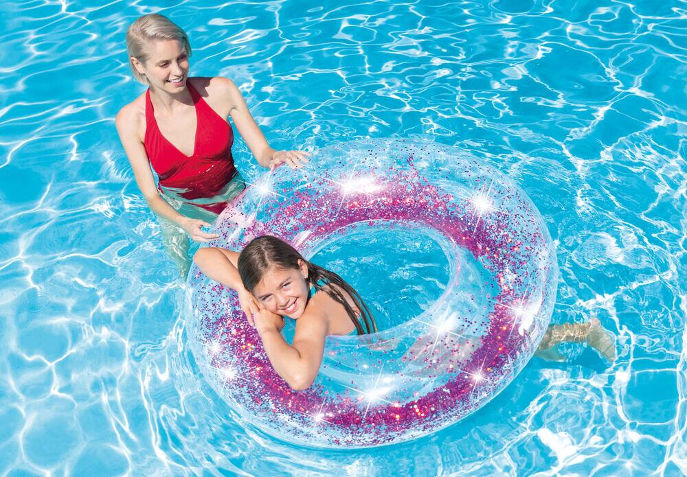 Boia Redonda Glitter Transparente Intex