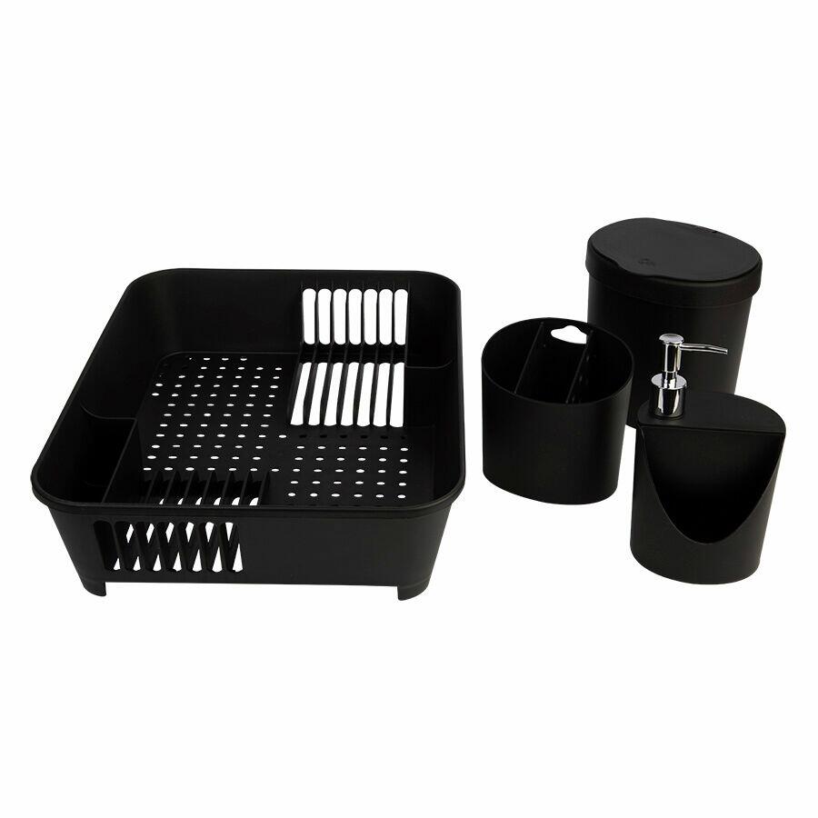 Kit Organizando sua pia Single Coza Preto Brinox