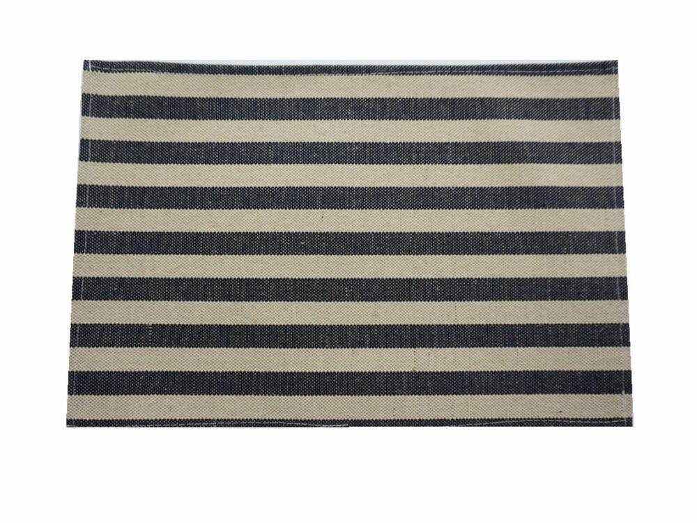 Lugar Americano Sunset Listrado 45x30 Preto e Branco Casa&Ideia