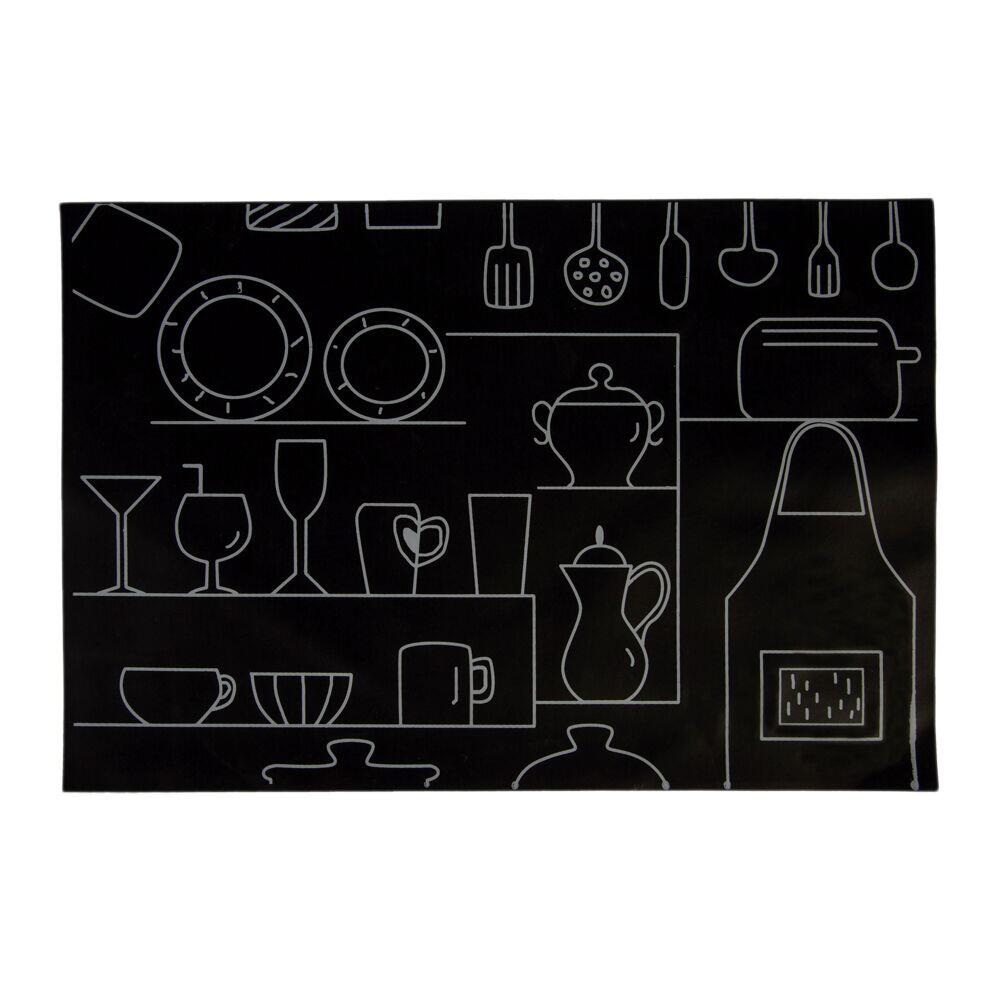 Lugar Americano Breakfast 45x30 Preto Casa&Ideia