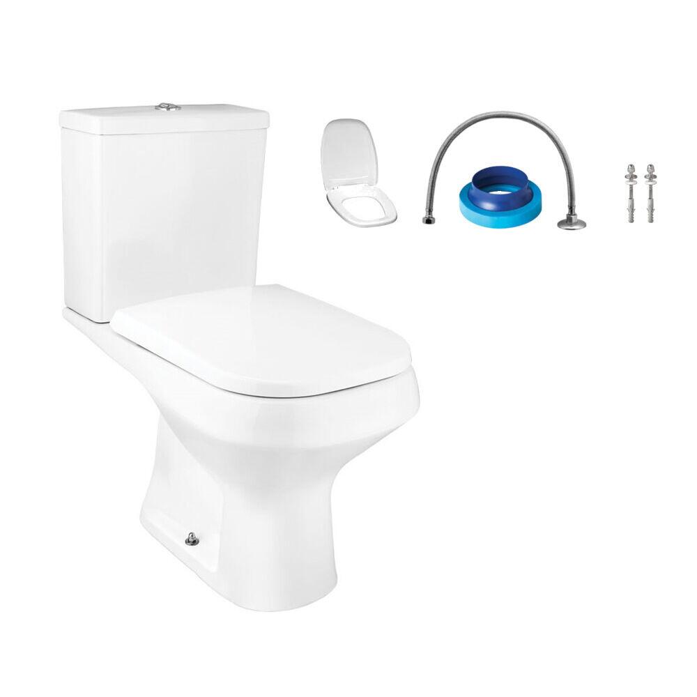 Kit Vaso Sanitário com Caixa Acoplada Acionamento Duplo 3/6L Like Branco Lorenzetti