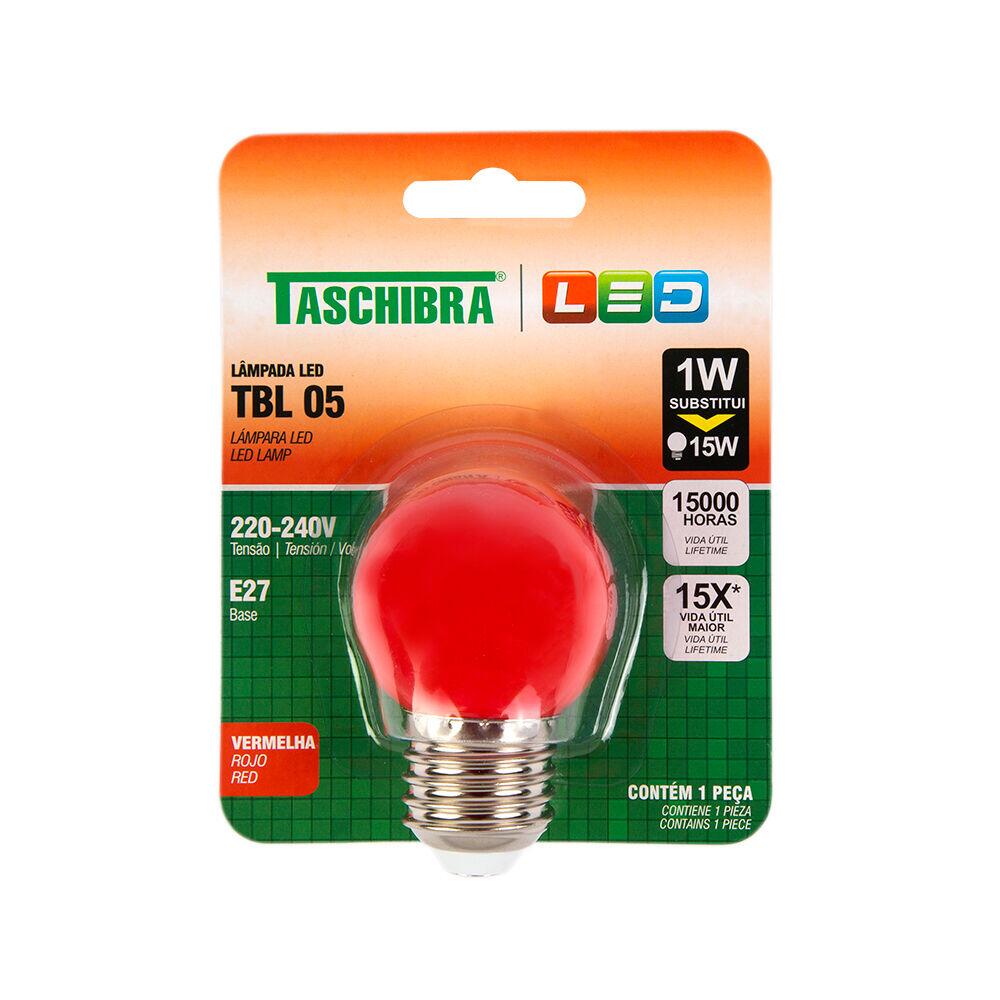 Lâmpada LED Taschibra Bolinha Vermelha 1W E27