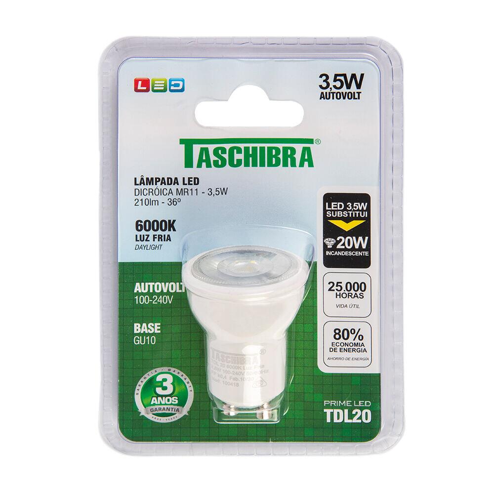 Lâmpada LED Dicroica 3,5W 6000K  Luz Branca Taschibra