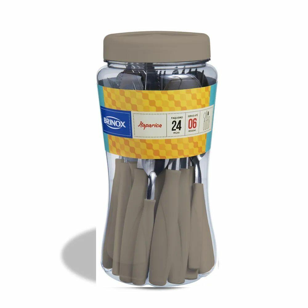 Faqueiro Brinox Itaparica Cinza 20 Peças