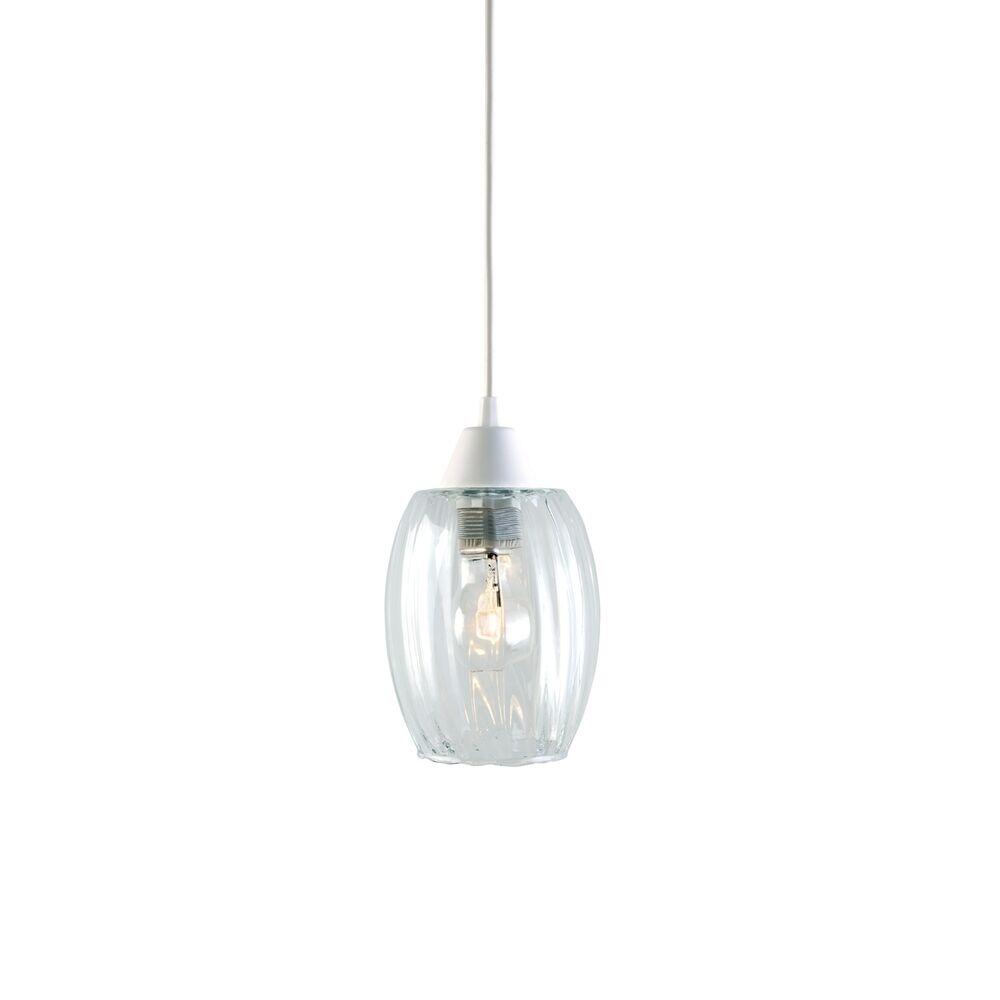 Pendente Taschibra 1 Lâmpada Badih Canelado 19cm E27 Transparente