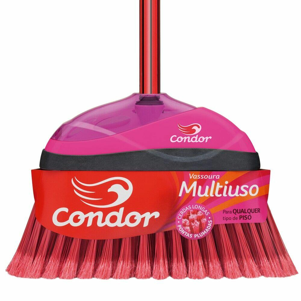 Vassoura Multiuso Qualquer Piso Vermelha V-35 Condor
