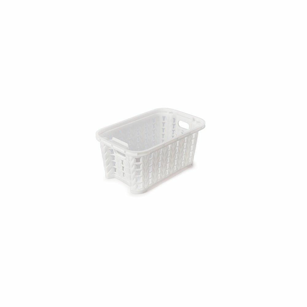 Cesto de Plástico Trama 13,6x8,5x6,1cm Branco Plasútil