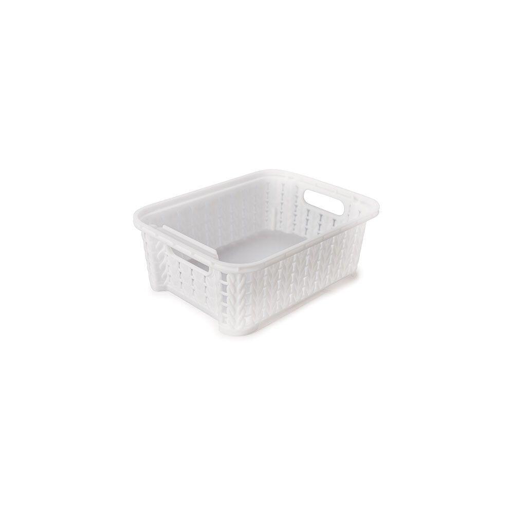 Cesto de Plástico Trama 17,3x13x6,1cm Branco Plasútil