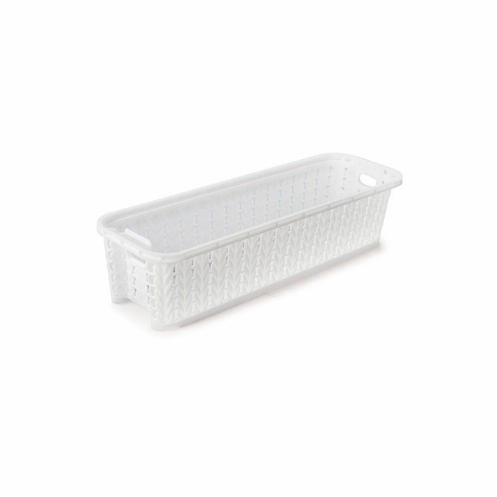 Cesto de Plástico Trama 26,8x8,2x6,1cm Branco Plasútil