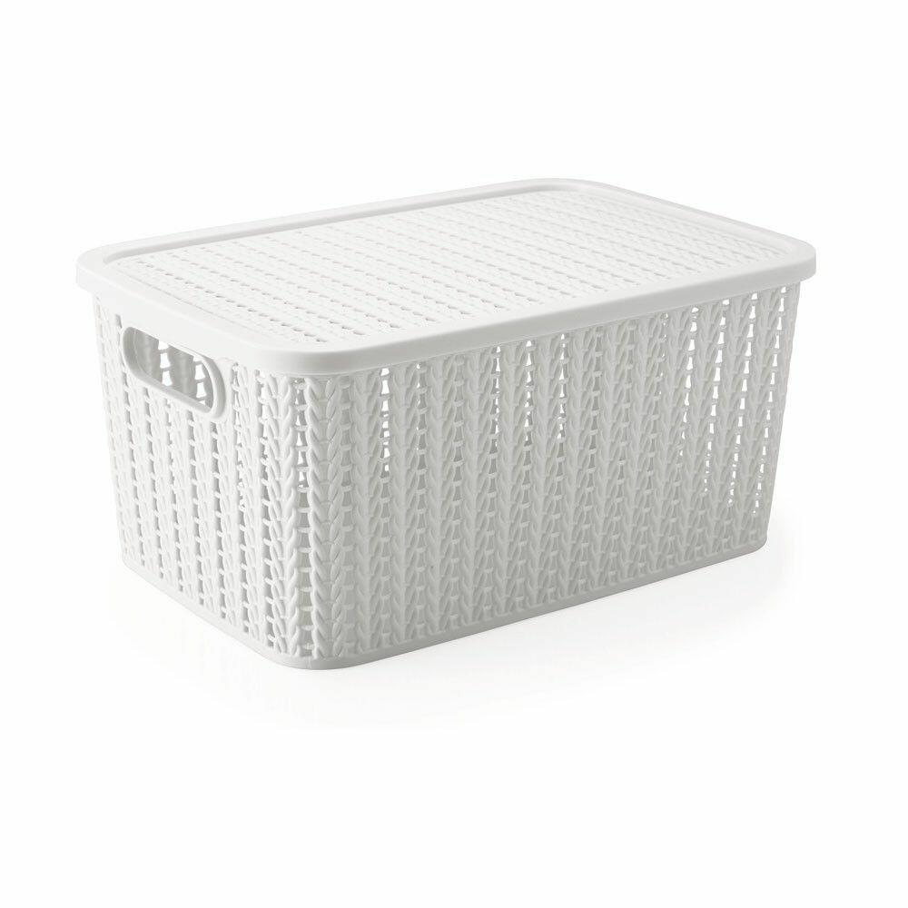 Caixa Organizadora Trama Plasútil 39,1x26,7x18,3cm Branca