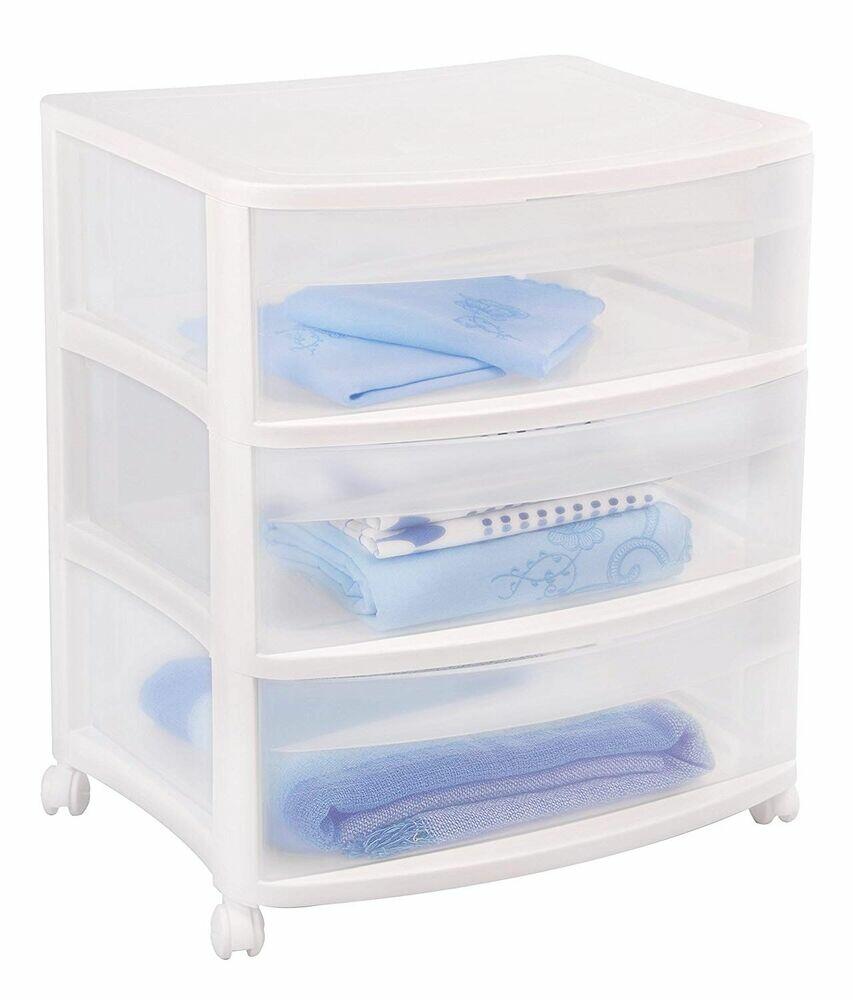 Gaveteiro Ordene Largo com 3 Gavetas Transparente