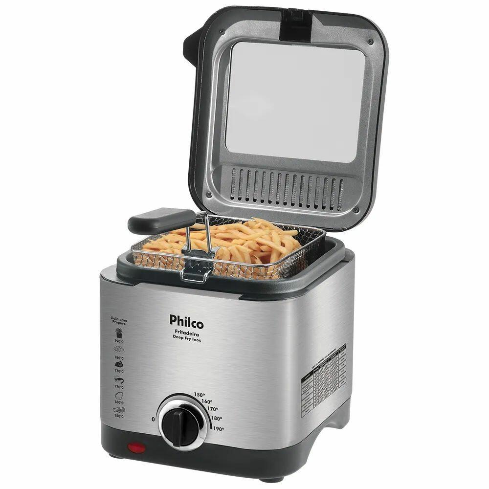 Fritadeira Elétrica com Óleo Deep Fry 1,8L 900W Inox Philco