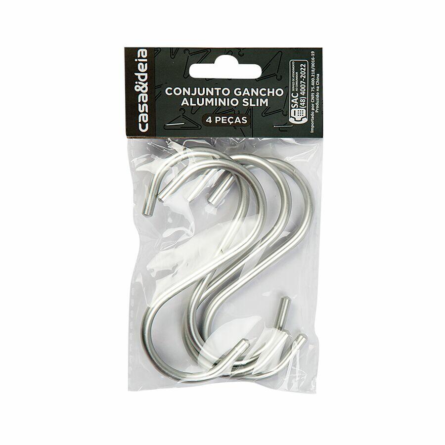 Conjunto de Ganchos Slim para Closet Alumínio 4 Peças Casa&Ideia