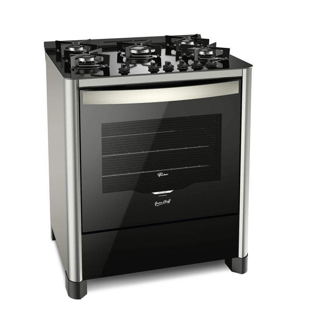 Fogão Piso Gran Cheff 5 Bocas Prata Fischer