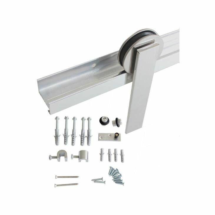 Kit Porta de Correr Geris  Alumínio Polido 2m