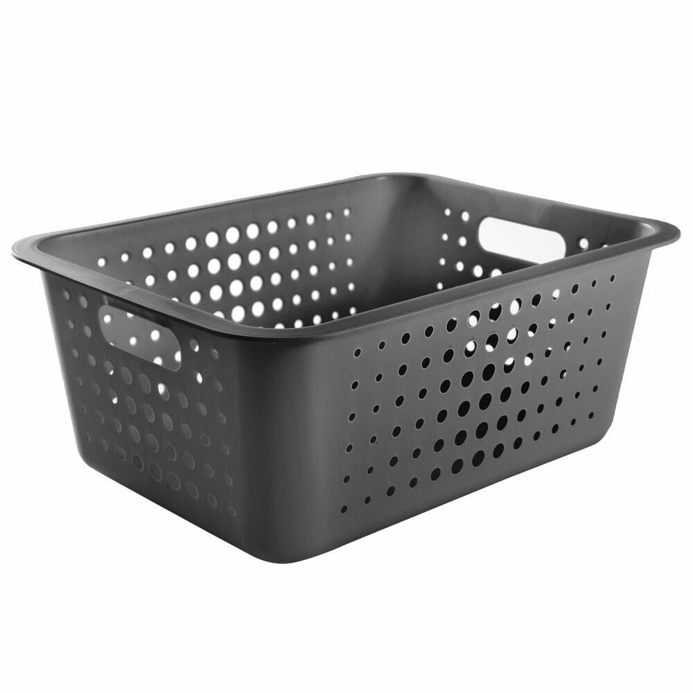 Cesta Organizadora G Alta Cinza Martiplast