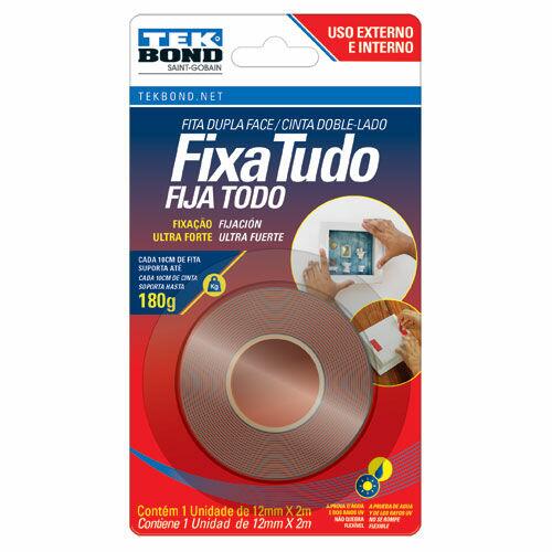 Fita Dupla Face Tekbond Cinza 1,5cmx2m
