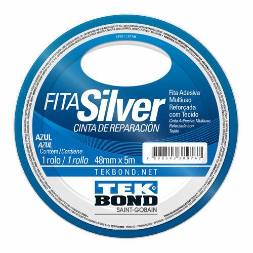 Fita Silver Tape Tekbond Azul 4,8cmx5m