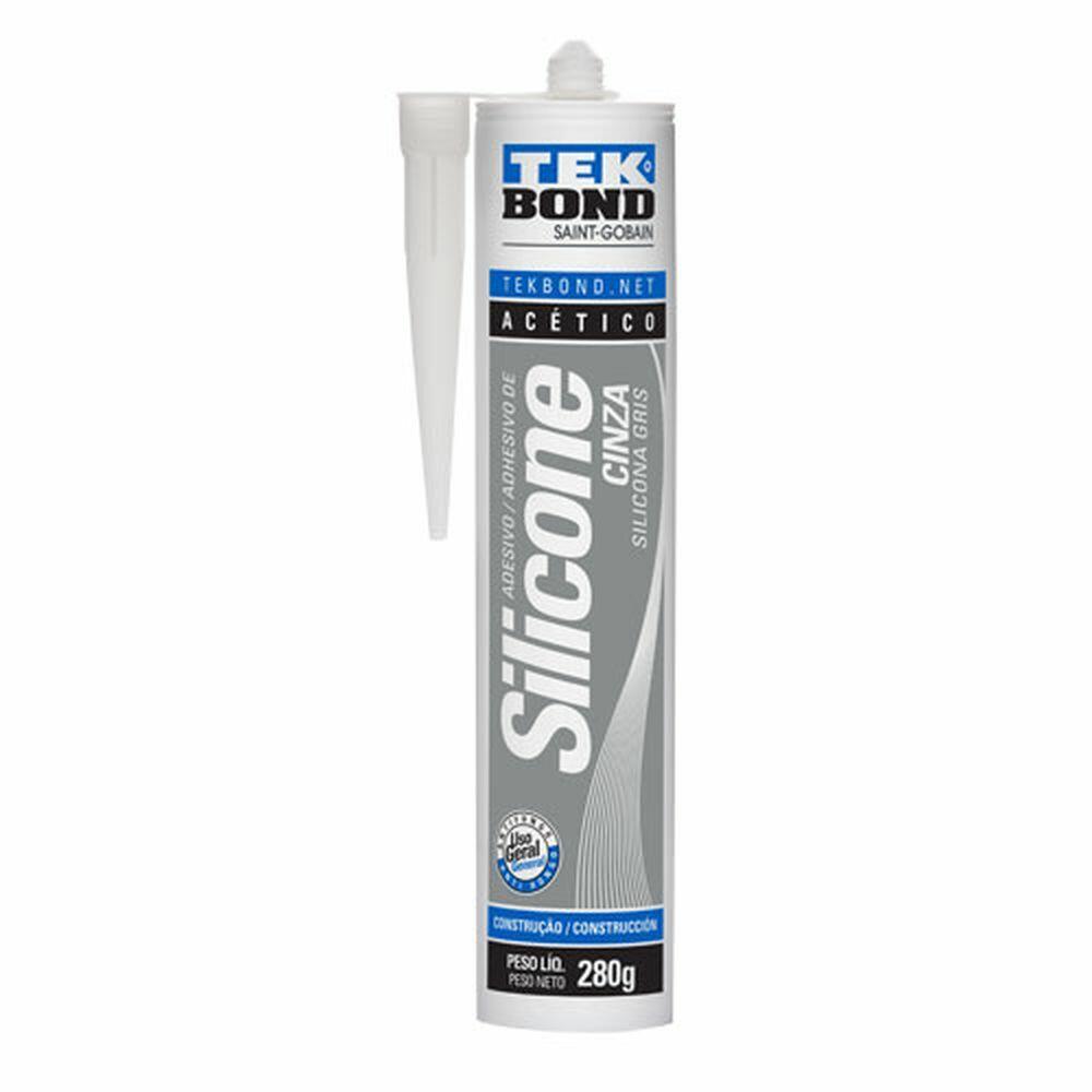 Silicone Acético Tekbond 280g Cinza