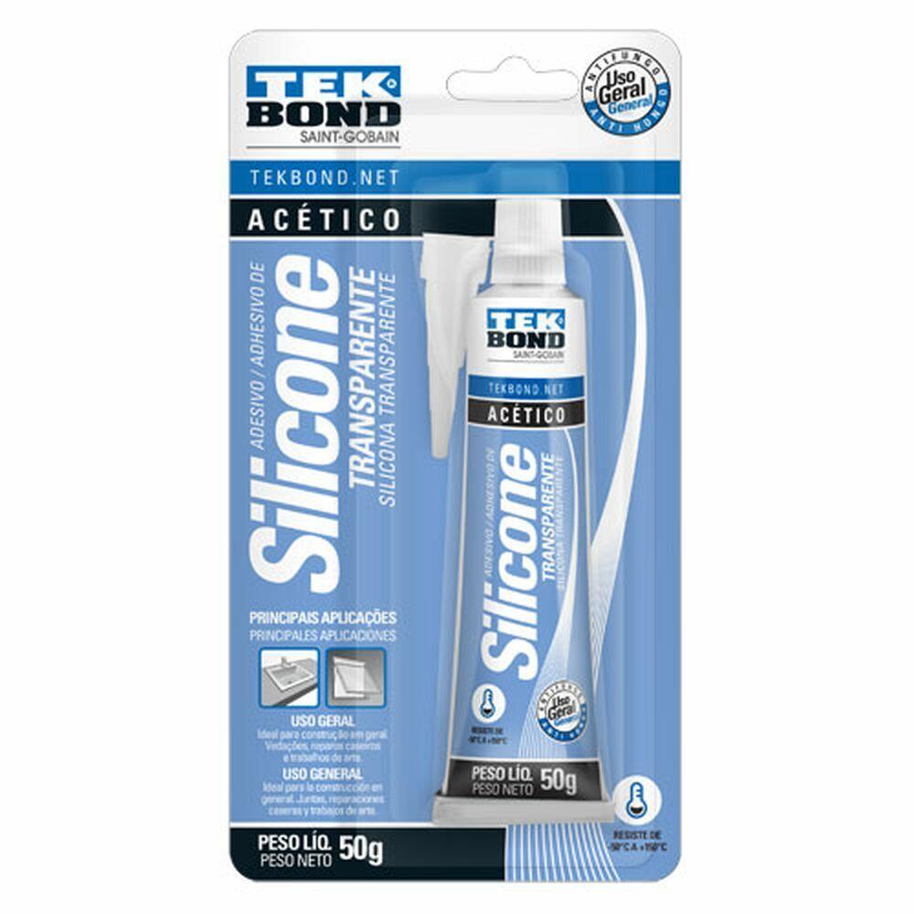 Silicone Acético Transparente Tekbond 50g Incolor