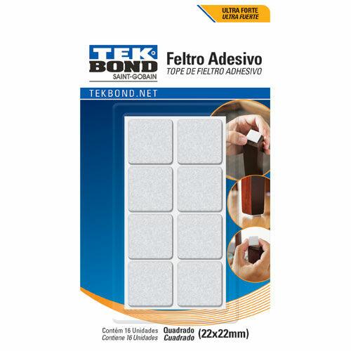 Feltro Adesivo Quadrado 16 Peças Branco Tekbond