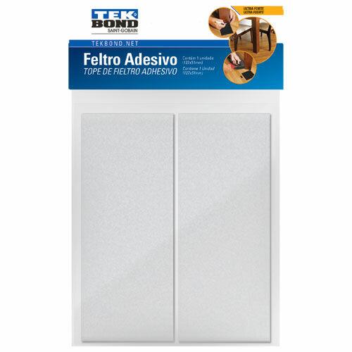 Feltro Adesivo Retangular Branco 2 Peças Tekbond