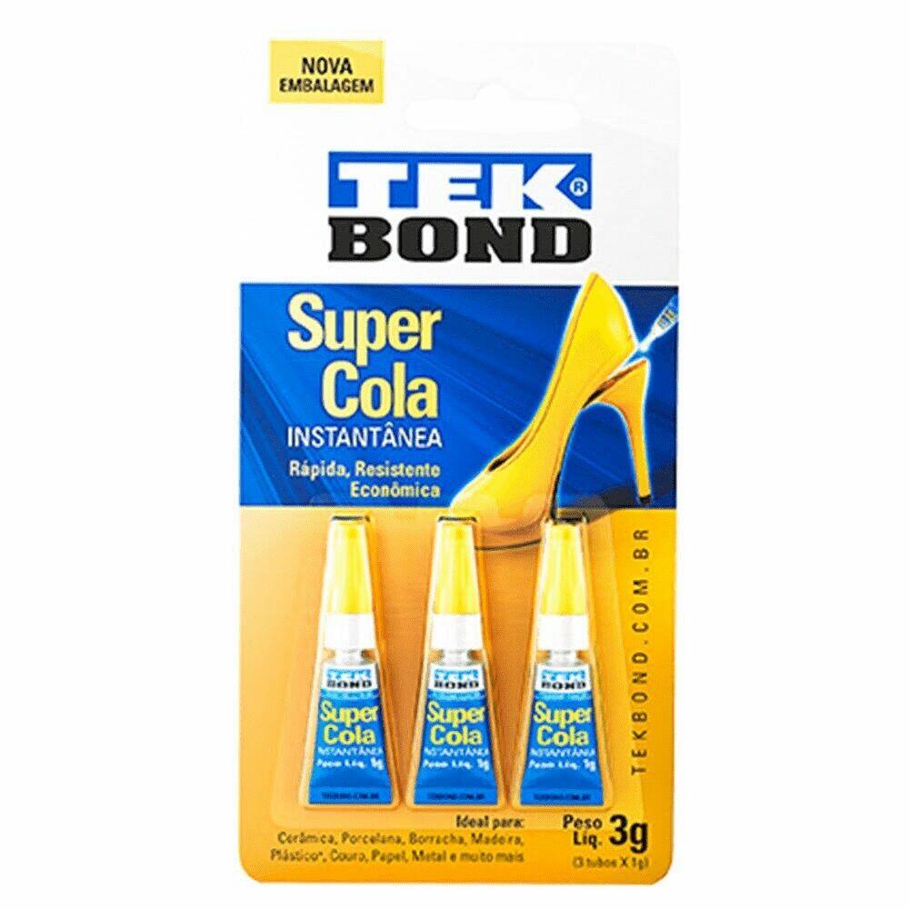 Kit Adesivo Instantâneo Super Cola R118 3g 3 Unidades Tekbond