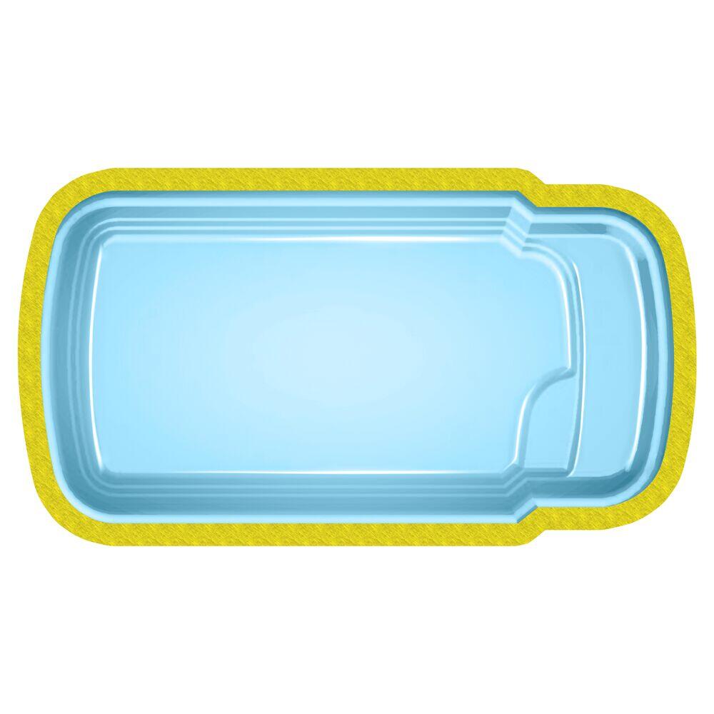Piscina de Fibra Fapac Retangular Maresias 7200L 4x2,20m Azul