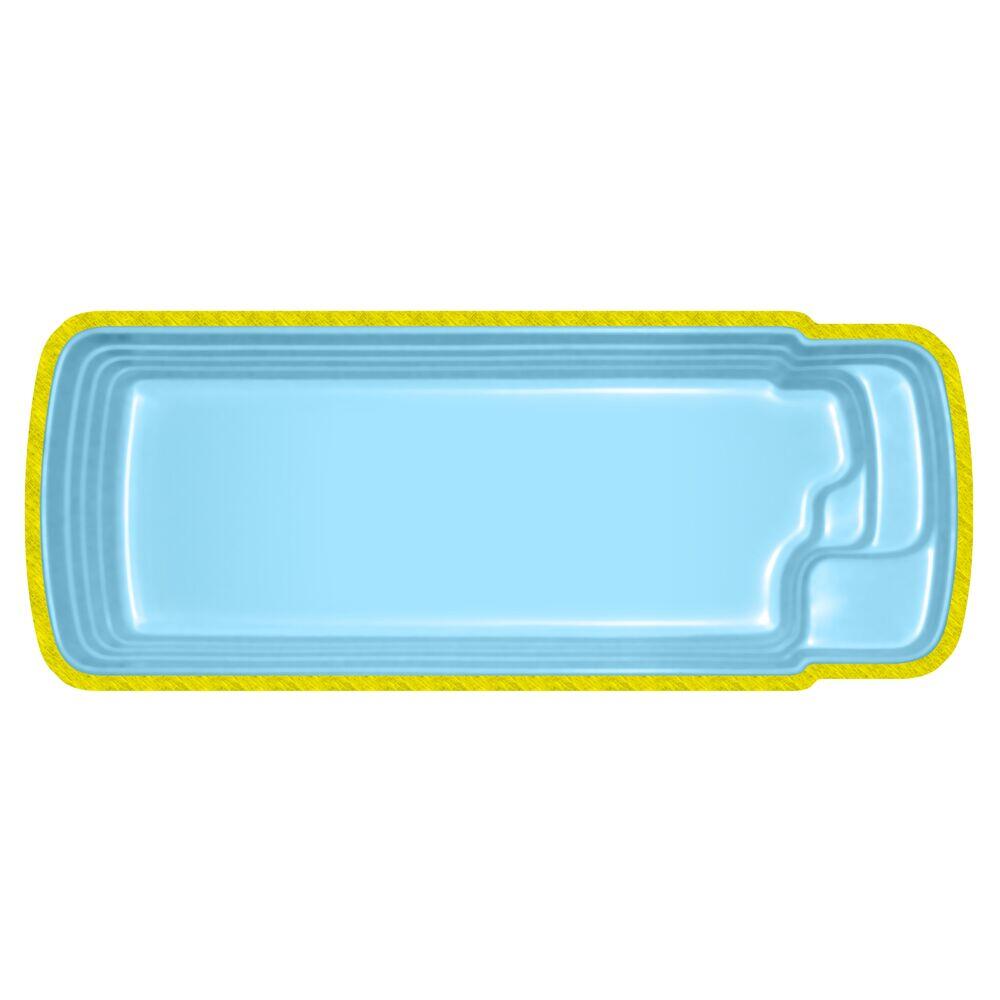 Piscina de Fibra Retangular Fapac Maresias 11000L 5x2,60m Azul