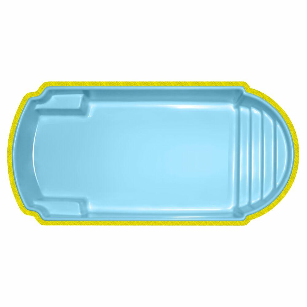 Piscina de Fibra Retangular Fapac Tramandai 17800L 6x2,80m Azul