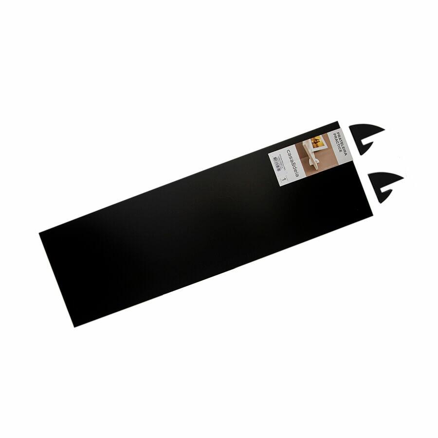 Prateleira Lineare com Suporte 25x80cm Preta Prat-K